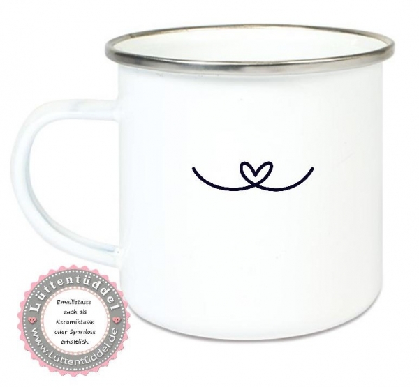 ♥ Becher Tasse Emaillebecher personalisiert MaMa PaPa, Einschulung KITA Dankeschön, Muttertag, Vatertag Abschied, Jubiläum, Geschenk, von Lüttentüddel